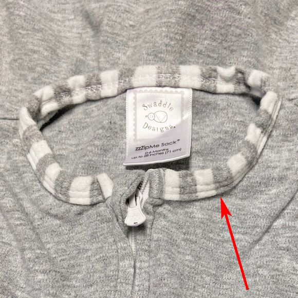 Swaddle Designs zzZipMe Sleep Sack Size S (0-6 Months) Gray Cotton 2-Way Zipper - Picture 6 of 6